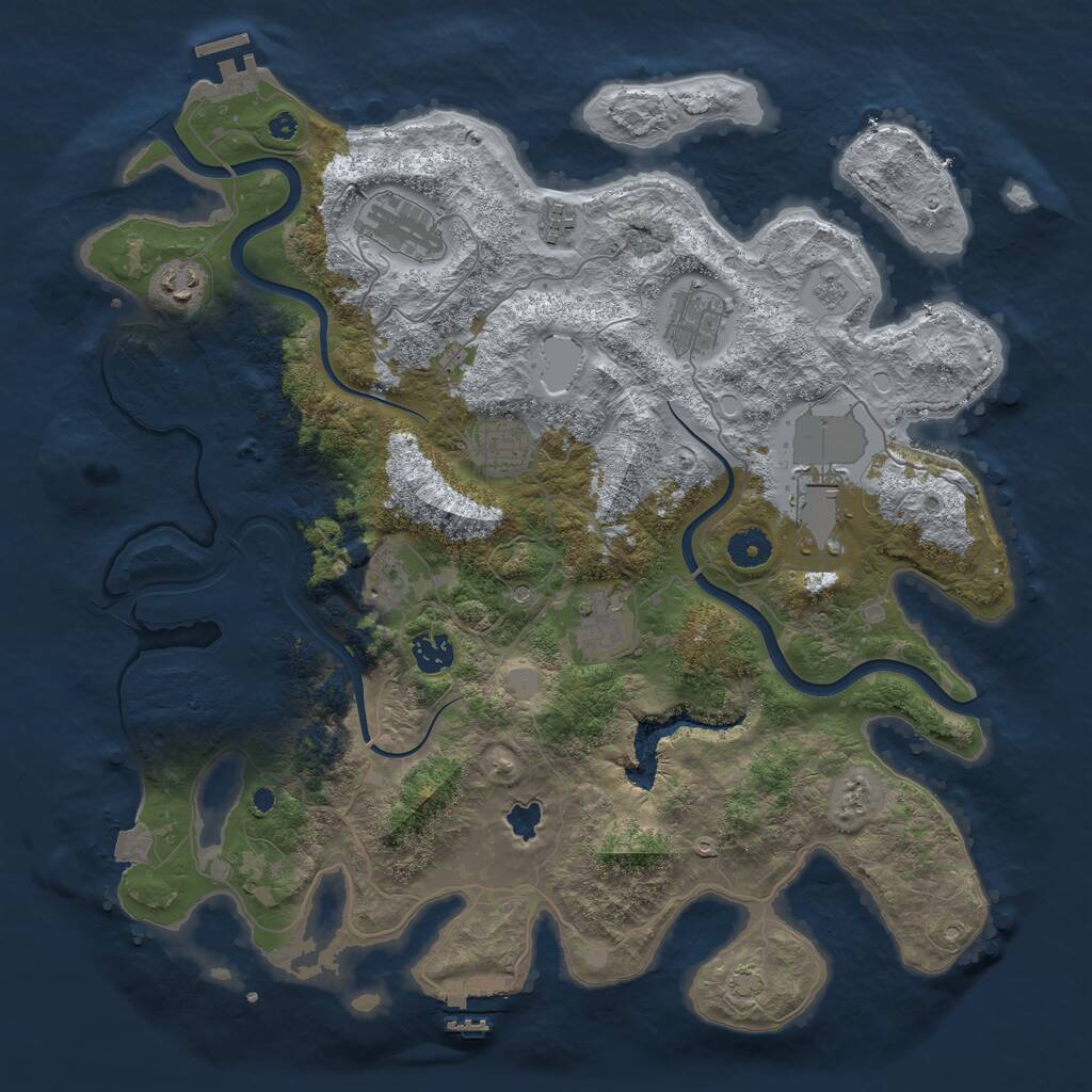 Rust Map: Procedural Map, Size: 4000, Seed: 237123417, 15 Monuments