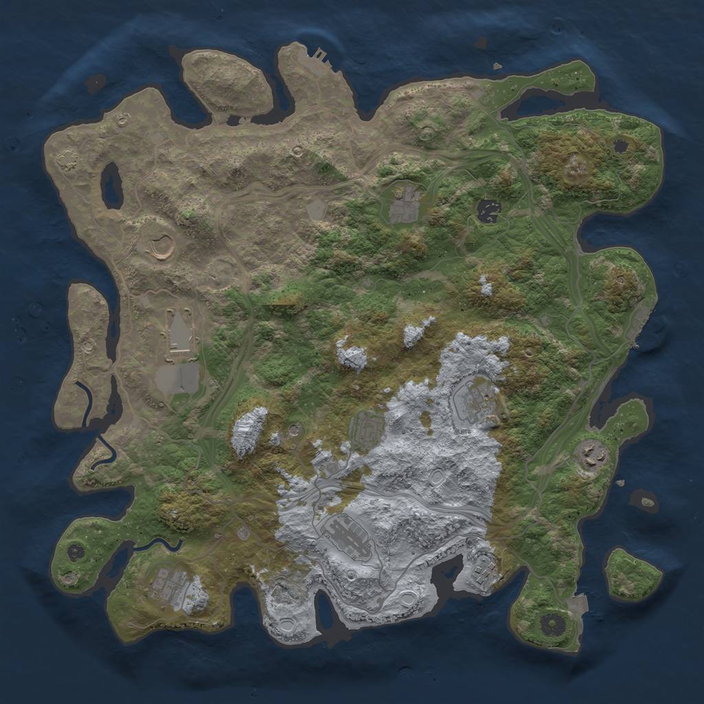 Rust Map: Procedural Map, Size: 4250, Seed: 7591677, 17 Monuments