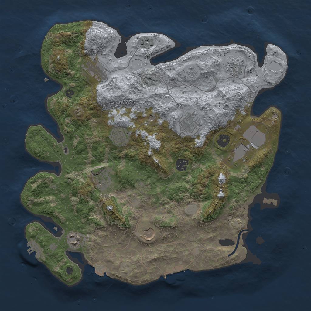 Rust Map: Procedural Map, Size: 3700, Seed: 562200234, 18 Monuments