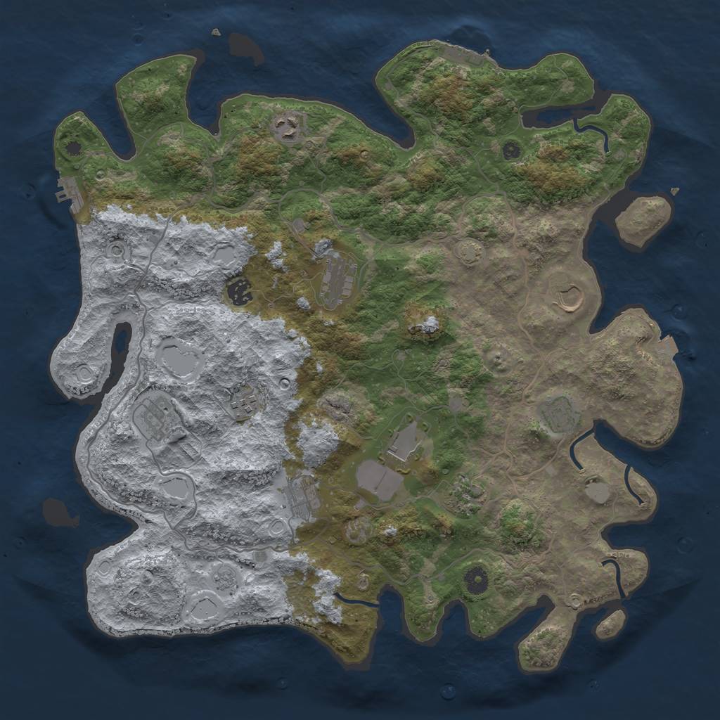 Rust Map: Procedural Map, Size: 4200, Seed: 229021125, 18 Monuments