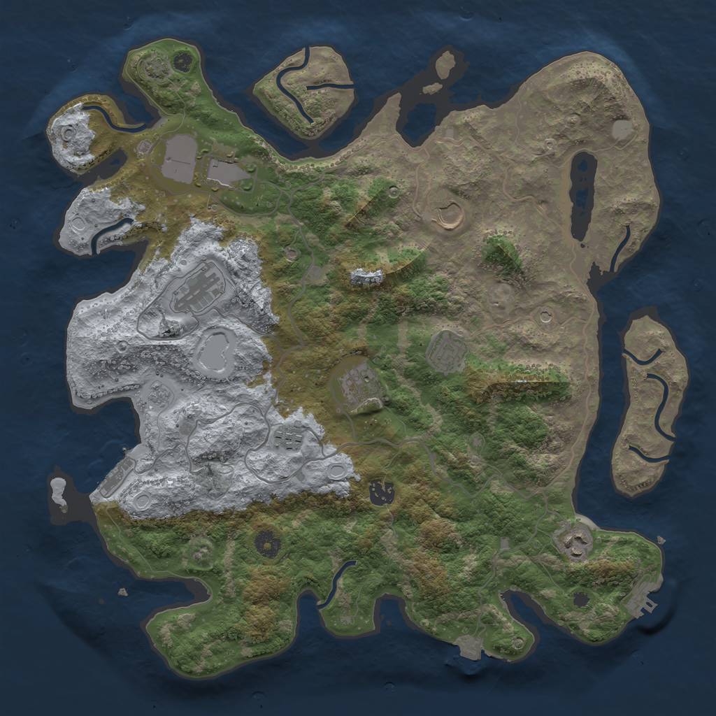 Rust Map: Procedural Map, Size: 4000, Seed: 795576958, 16 Monuments