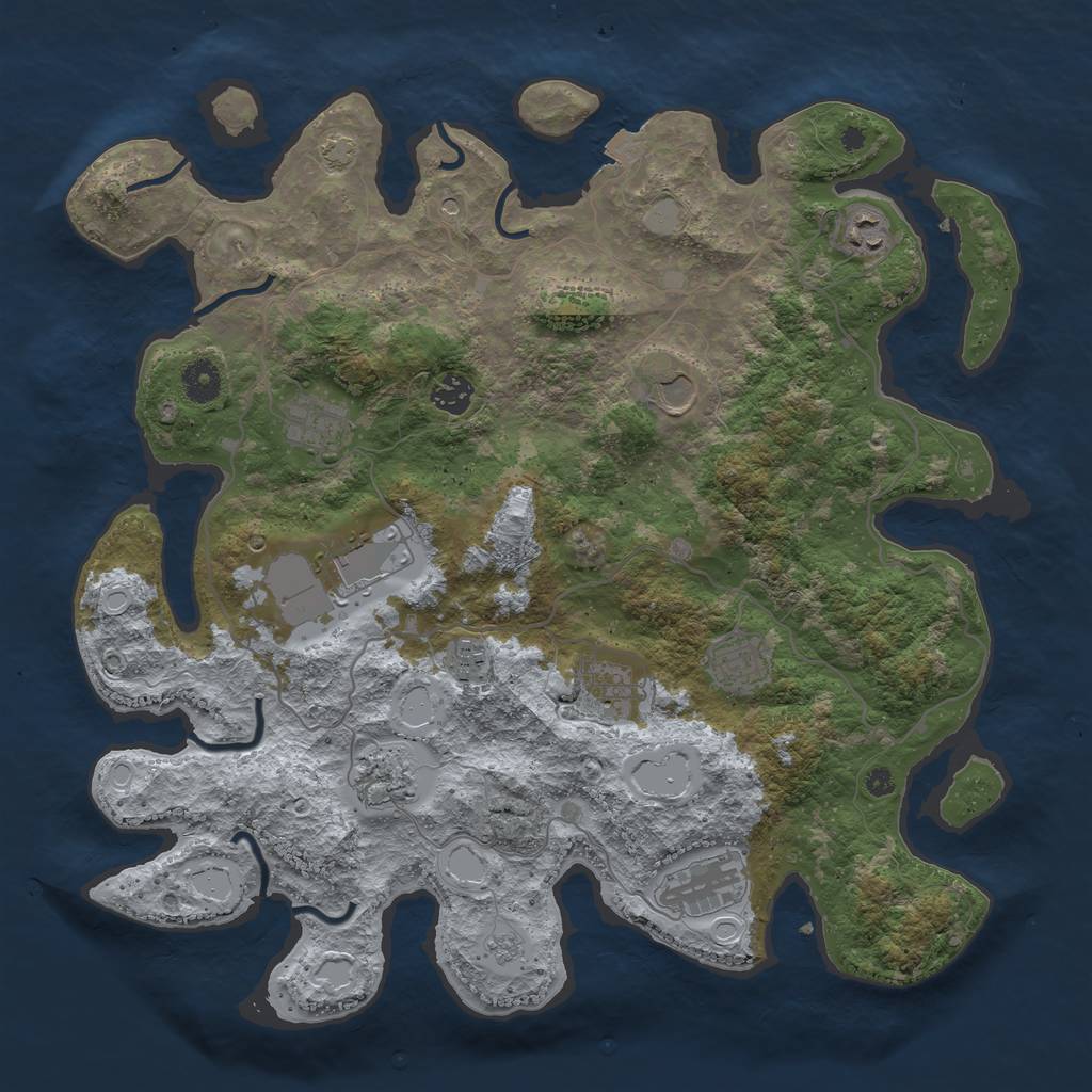 Rust Map: Procedural Map, Size: 4000, Seed: 85929663, 16 Monuments