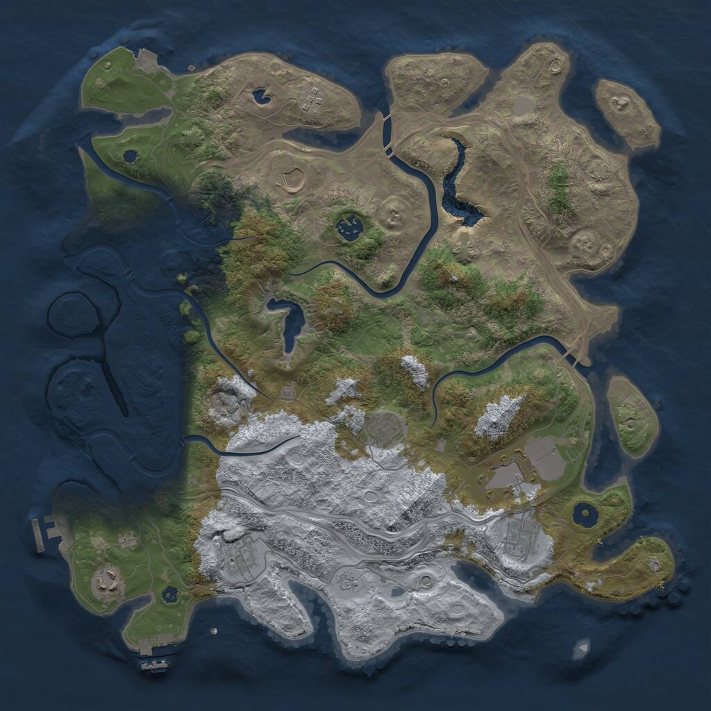 Rust Map: Procedural Map, Size: 4250, Seed: 1030855486, 14 Monuments