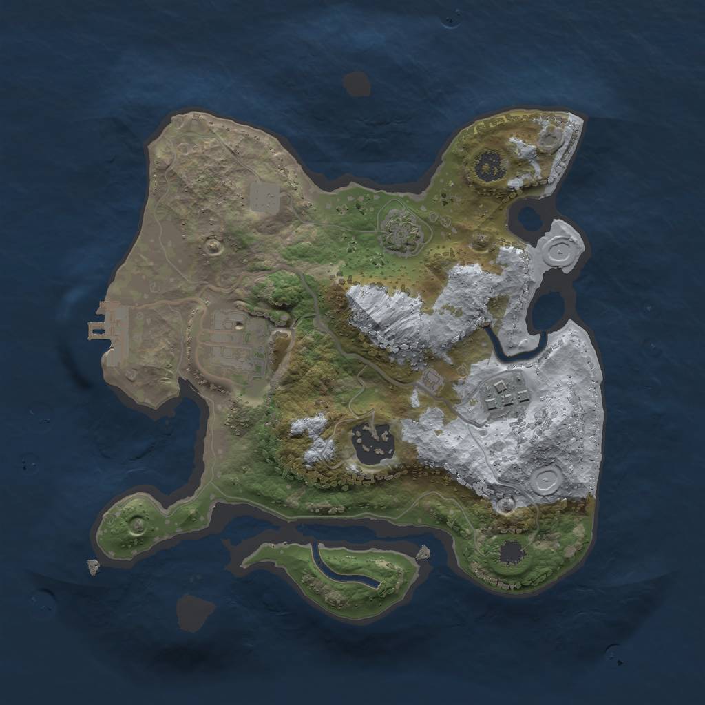 Rust Map: Procedural Map, Size: 2400, Seed: 1685213445, 8 Monuments