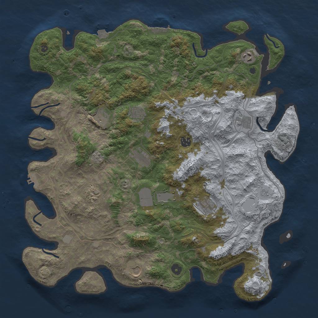 Rust Map: Procedural Map, Size: 4500, Seed: 47426, 19 Monuments