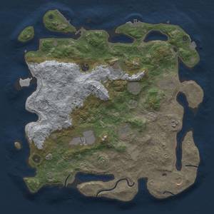 Thumbnail Rust Map: Procedural Map, Size: 4000, Seed: 990251, 17 Monuments