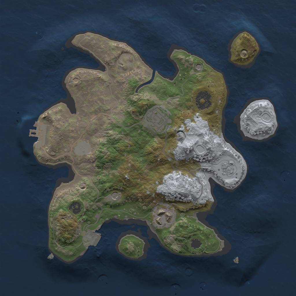 Rust Map: Procedural Map, Size: 2500, Seed: 3452345, 8 Monuments