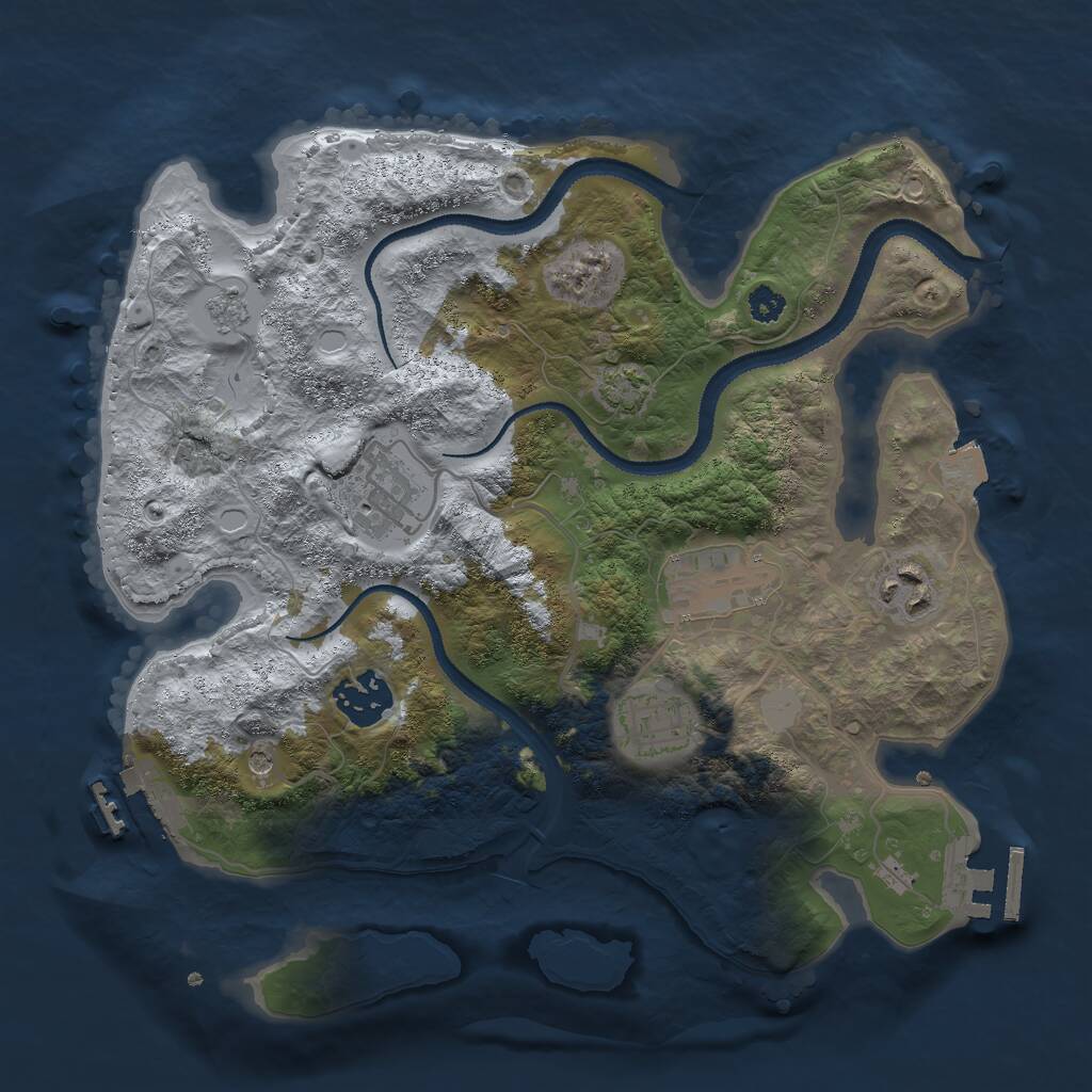 Rust Map: Procedural Map, Size: 3000, Seed: 573891884, 11 Monuments