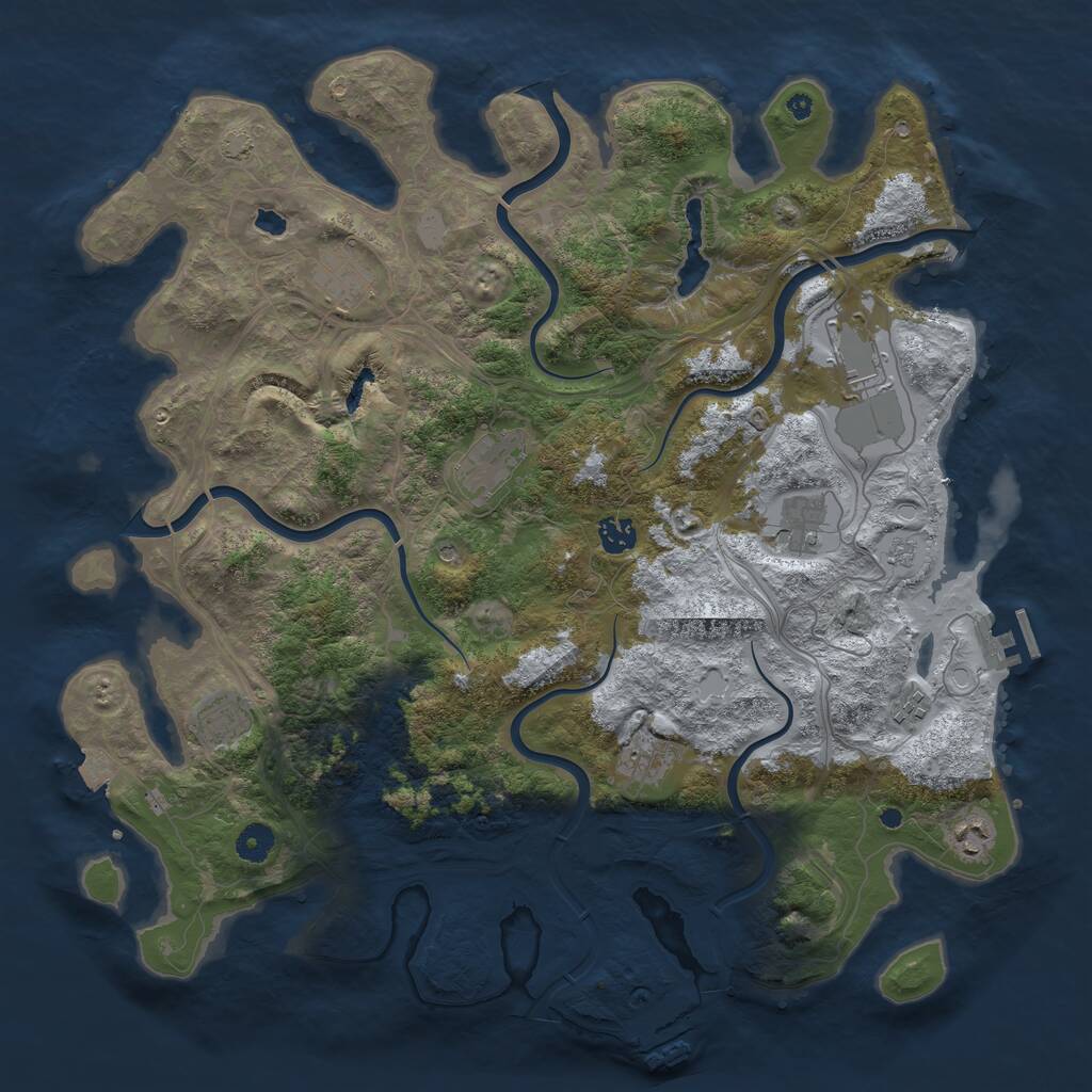 Rust Map: Procedural Map, Size: 4300, Seed: 29155910, 15 Monuments