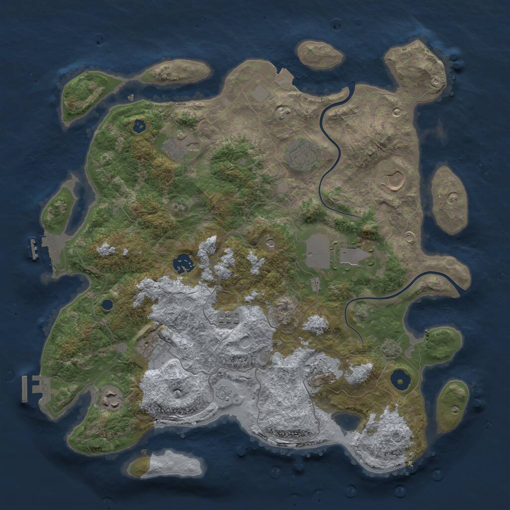 Rust Map: Procedural Map, Size: 3850, Seed: 53275361, 15 Monuments