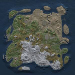 Thumbnail Rust Map: Procedural Map, Size: 3850, Seed: 53275361, 15 Monuments