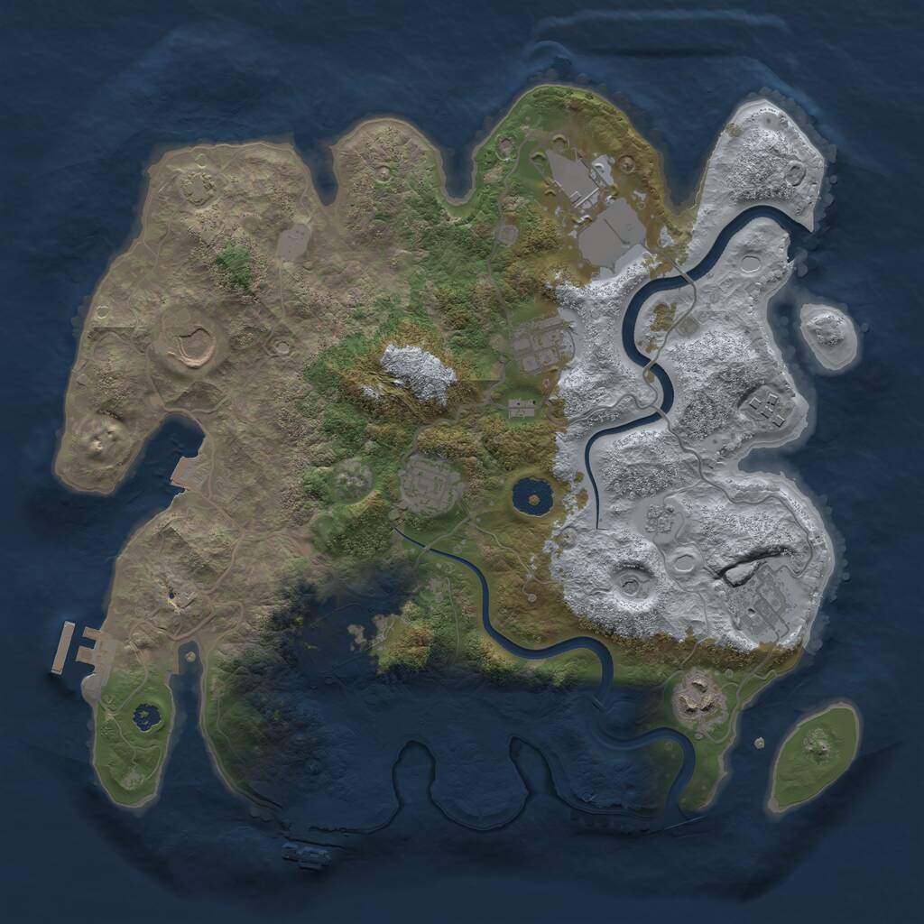 Rust Map: Procedural Map, Size: 3500, Seed: 1137962863, 14 Monuments