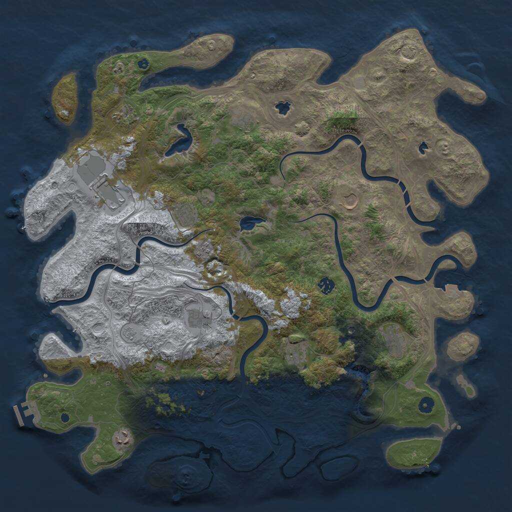 Rust Map: Procedural Map, Size: 4800, Seed: 26990, 16 Monuments