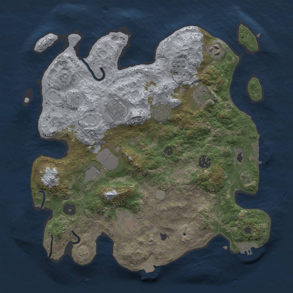 Rust Map: Procedural Map, Size: 3500, Seed: 86027986, 15 Monuments
