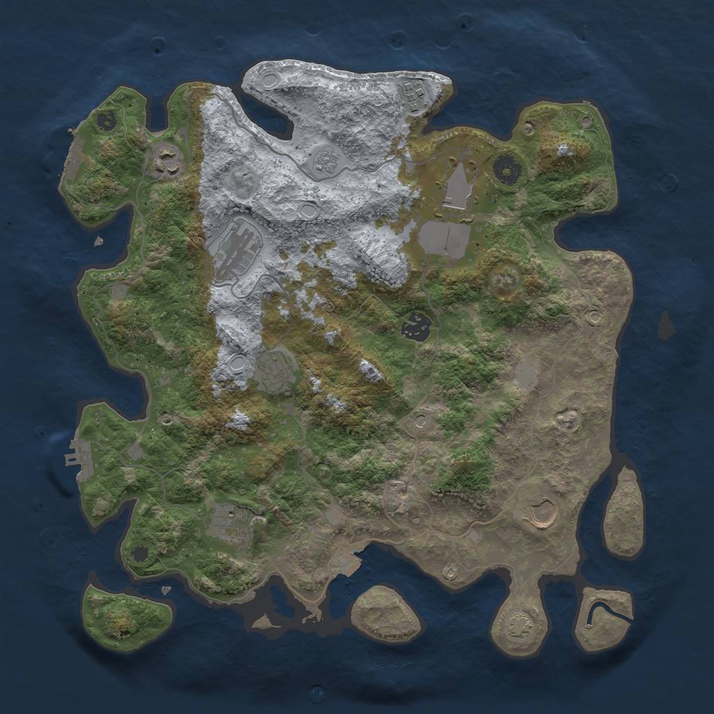 Rust Map: Procedural Map, Size: 3700, Seed: 654045000, 16 Monuments