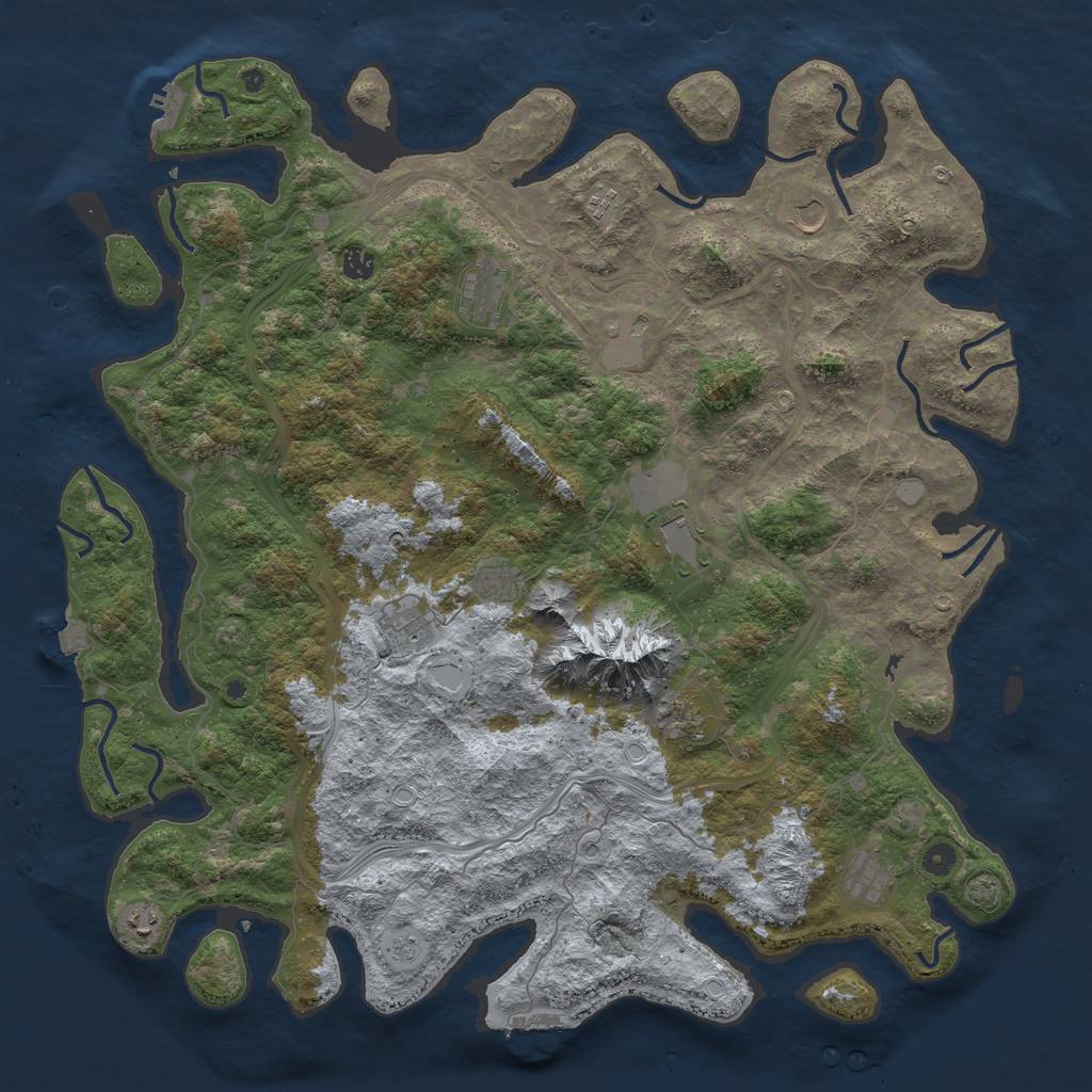 Rust Map: Procedural Map, Size: 5000, Seed: 7896321, 19 Monuments