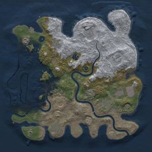 Thumbnail Rust Map: Procedural Map, Size: 3700, Seed: 555621365, 14 Monuments
