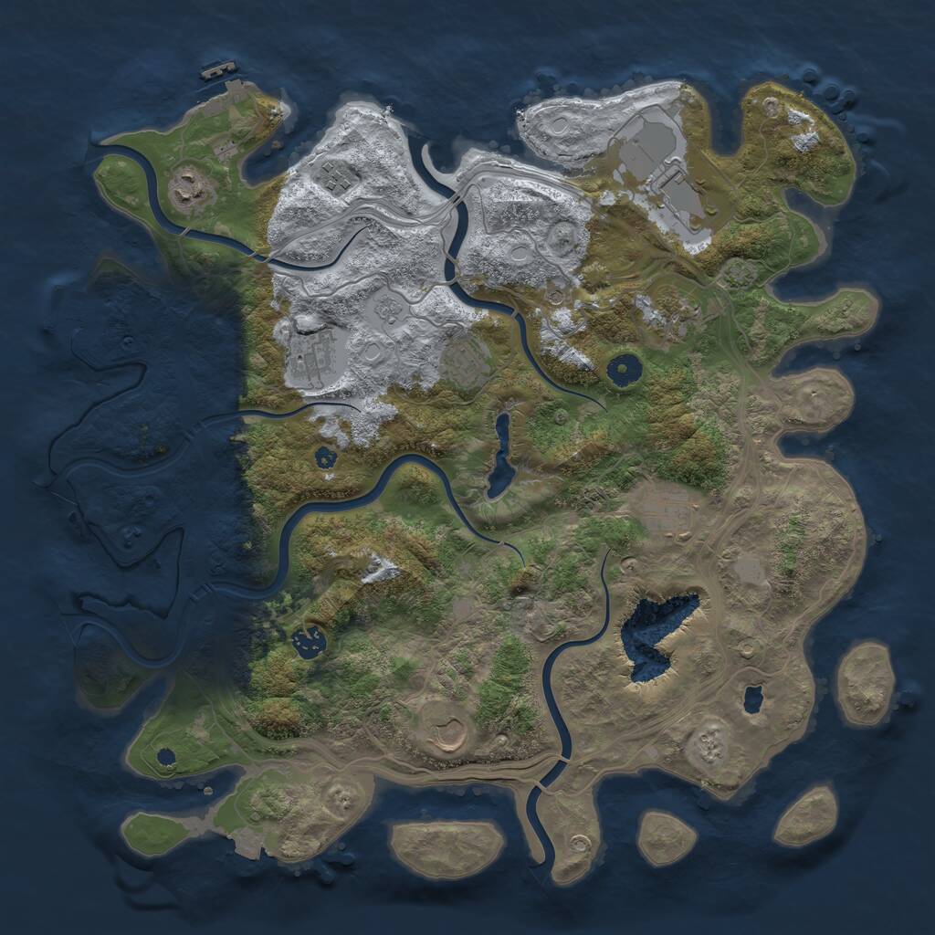Rust Map: Procedural Map, Size: 4250, Seed: 1031326876, 15 Monuments