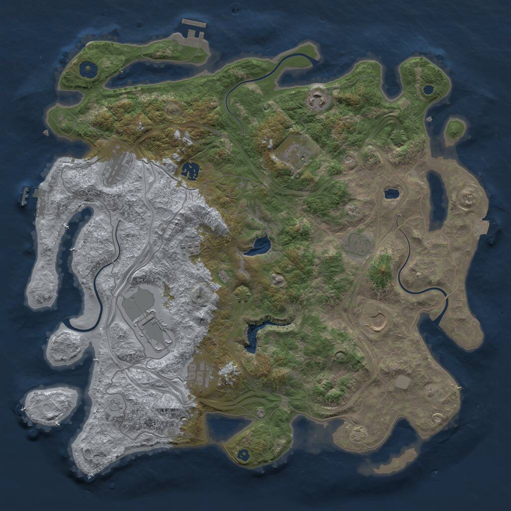 Rust Map: Procedural Map, Size: 4250, Seed: 1996515304, 15 Monuments
