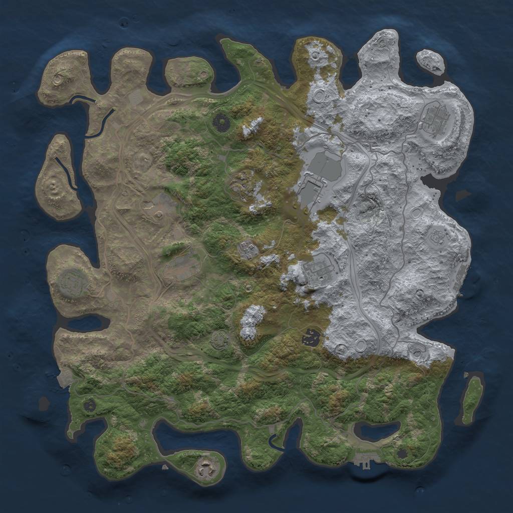 Rust Map: Procedural Map, Size: 4250, Seed: 998057, 18 Monuments