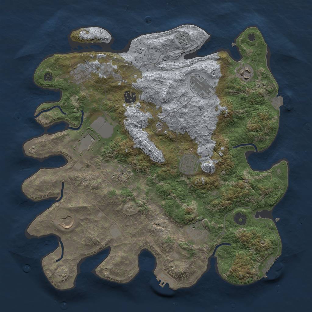 Rust Map: Procedural Map, Size: 3700, Seed: 1228148515, 18 Monuments