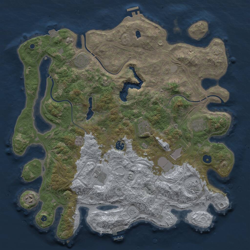 Rust Map: Procedural Map, Size: 4250, Seed: 466704434, 15 Monuments