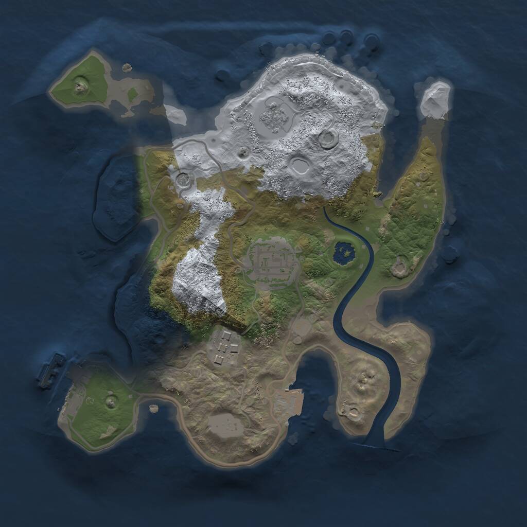 Rust Map: Procedural Map, Size: 2320, Seed: 1, 6 Monuments