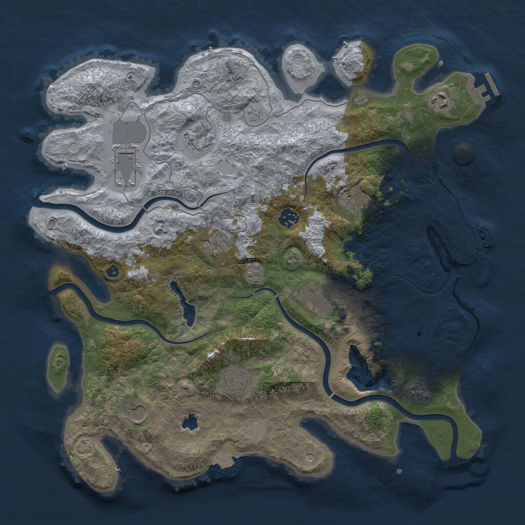 Rust Map: Procedural Map, Size: 4200, Seed: 2134422, 16 Monuments