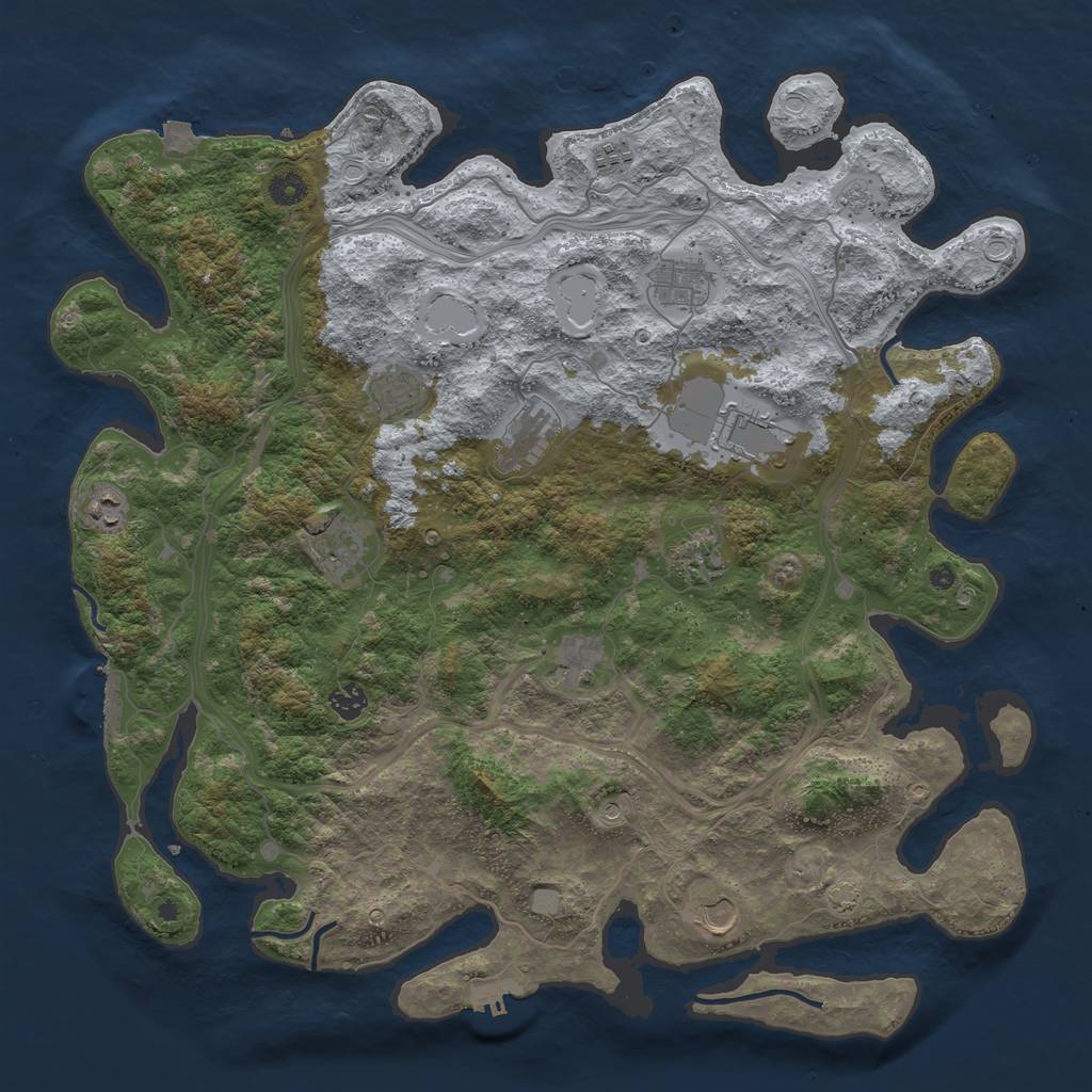 Rust Map: Procedural Map, Size: 4500, Seed: 65986745, 19 Monuments