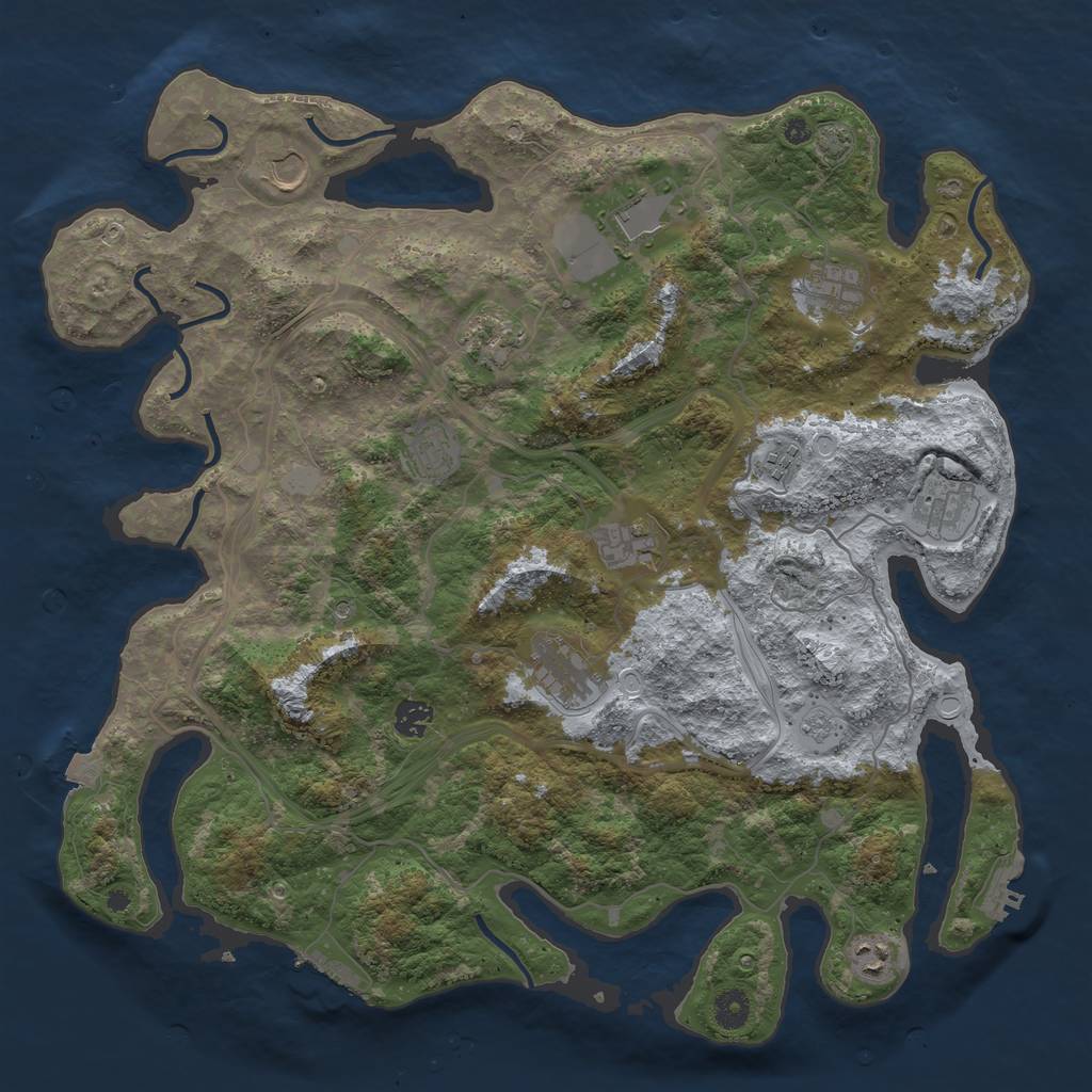 Rust Map: Procedural Map, Size: 4250, Seed: 45115712, 19 Monuments