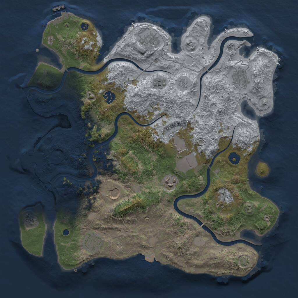 Rust Map: Procedural Map, Size: 3800, Seed: 92964159, 15 Monuments
