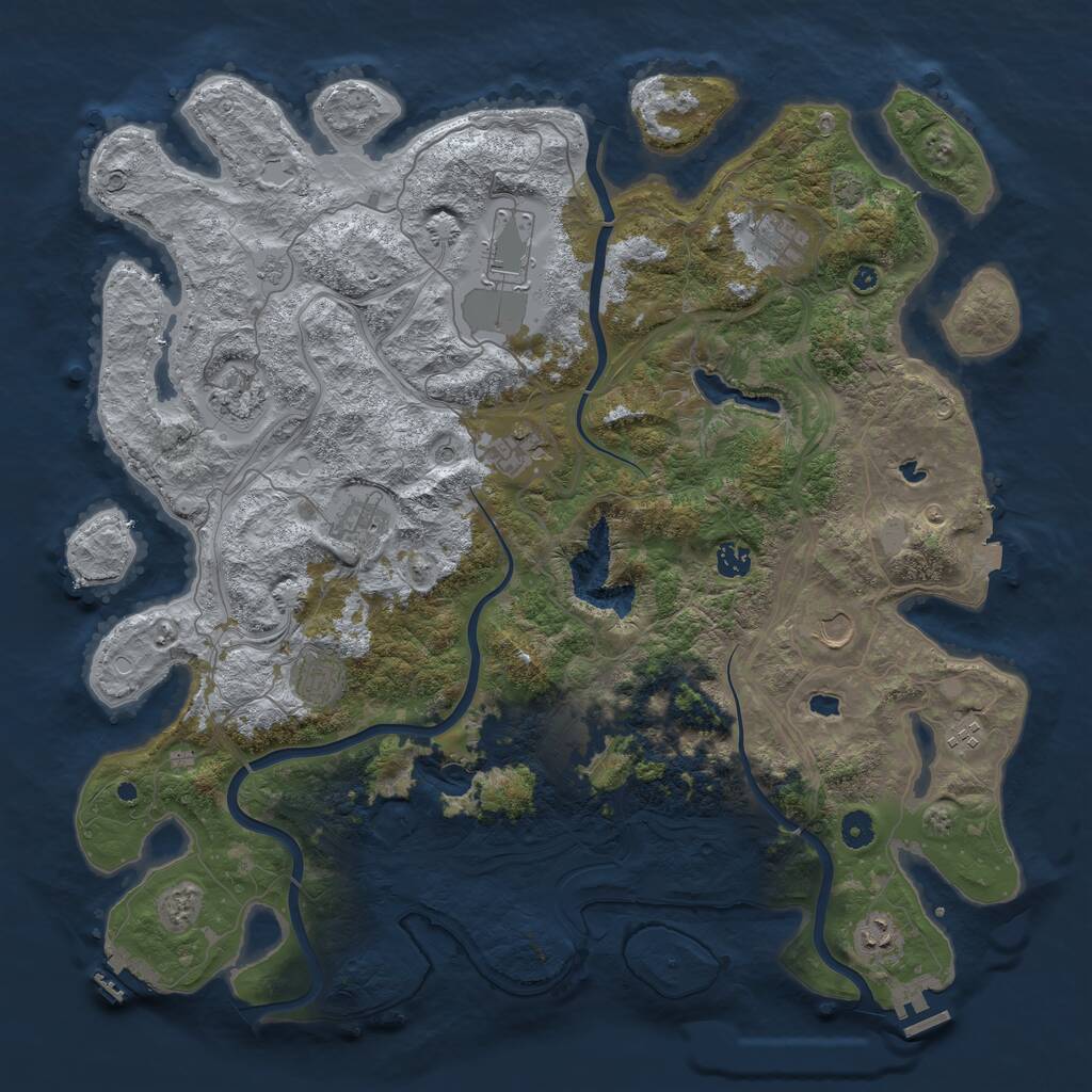 Rust Map: Procedural Map, Size: 4600, Seed: 24620848, 17 Monuments