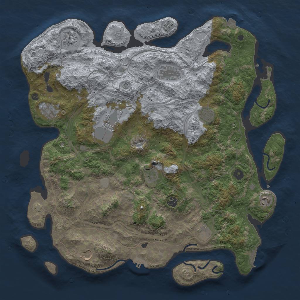 Rust Map: Procedural Map, Size: 4400, Seed: 98208245, 19 Monuments