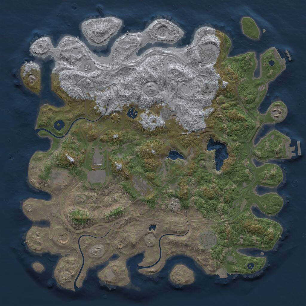 Rust Map: Procedural Map, Size: 4400, Seed: 93157991, 16 Monuments