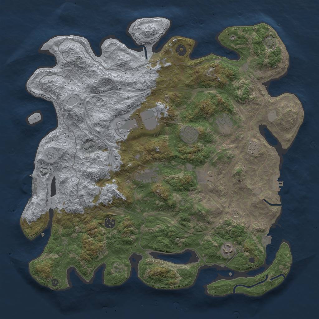 Rust Map: Procedural Map, Size: 4254, Seed: 1971551162, 16 Monuments