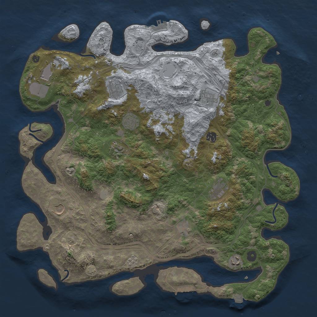 Rust Map: Procedural Map, Size: 4500, Seed: 1968292453, 19 Monuments