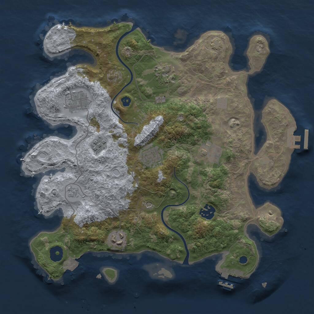 Rust Map: Procedural Map, Size: 3200, Seed: 12655748, 13 Monuments