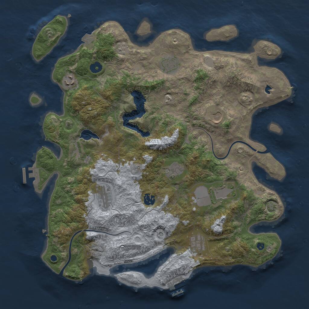 Rust Map: Procedural Map, Size: 4000, Seed: 210550415, 14 Monuments