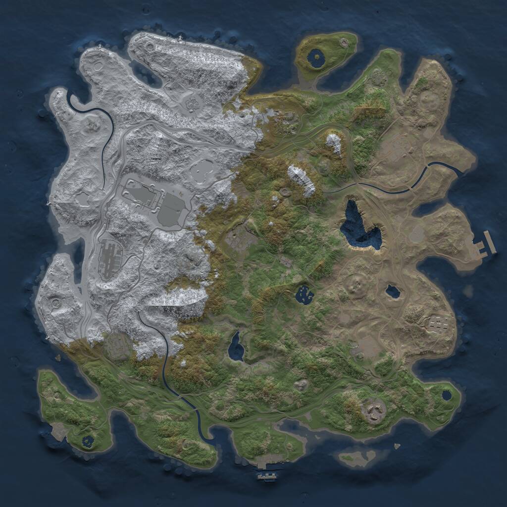 Rust Map: Procedural Map, Size: 4250, Seed: 56439072, 16 Monuments
