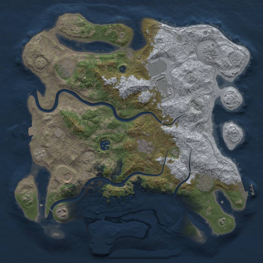 Rust Map: Procedural Map, Size: 3750, Seed: 45562608, 15 Monuments