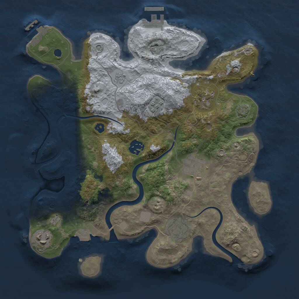 Rust Map: Procedural Map, Size: 3107, Seed: 3209, 12 Monuments