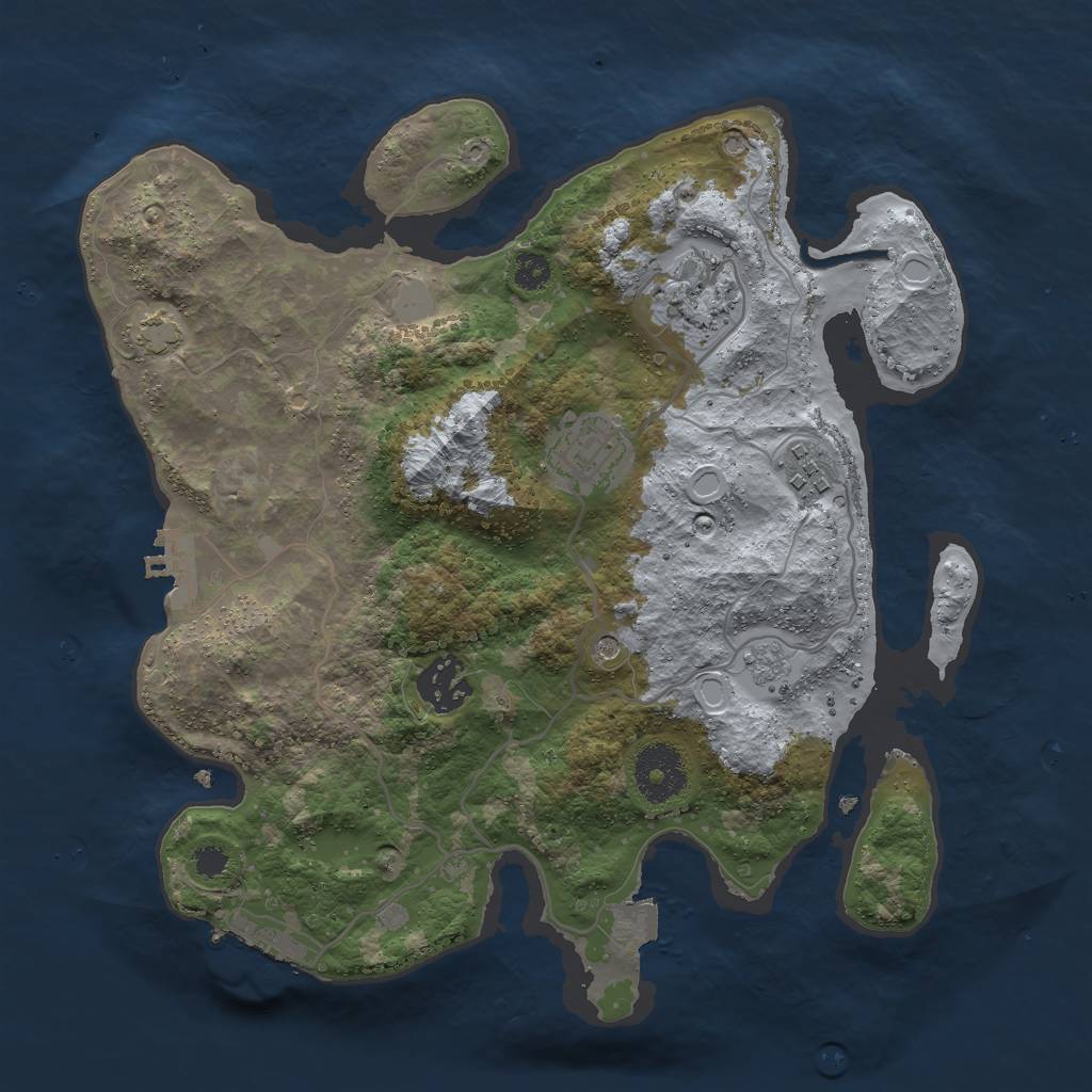 Rust Map: Procedural Map, Size: 3000, Seed: 20230922, 12 Monuments