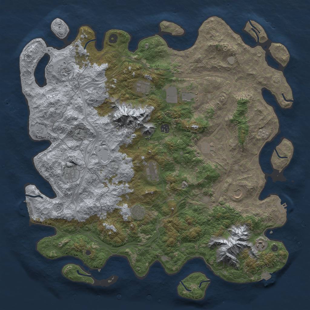 Rust Map: Procedural Map, Size: 5000, Seed: 1057479695, 19 Monuments