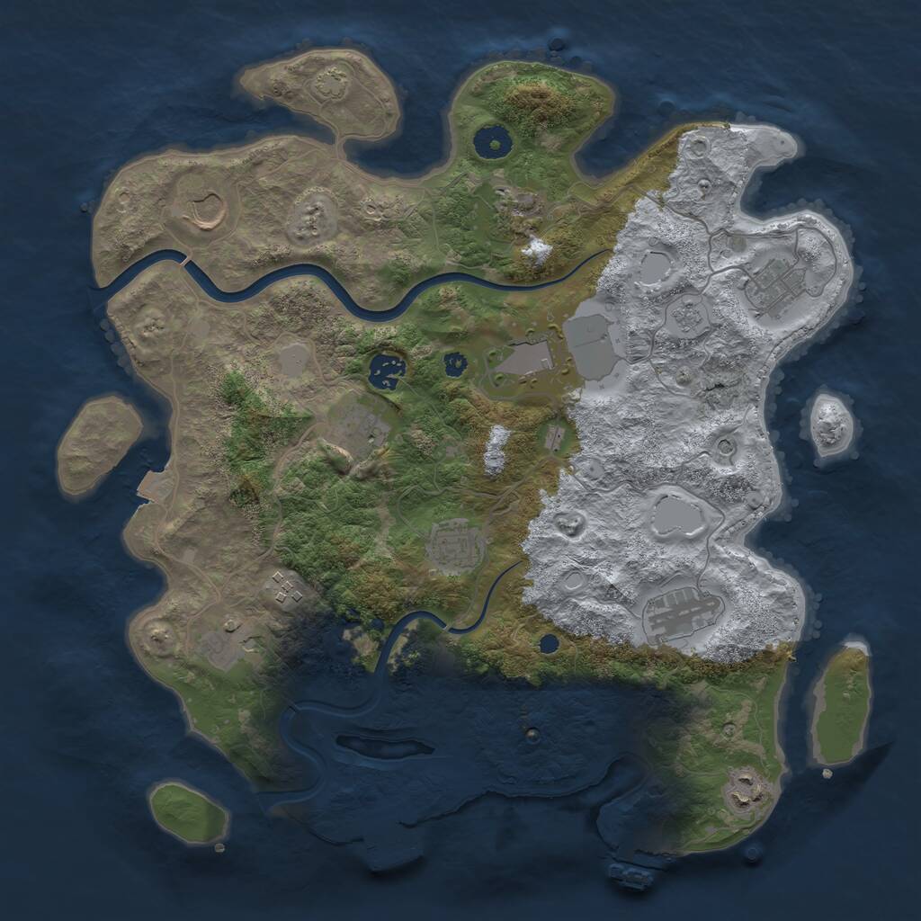 Rust Map: Procedural Map, Size: 3800, Seed: 17979, 17 Monuments