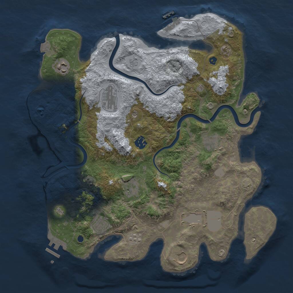 Rust Map: Procedural Map, Size: 3750, Seed: 71292422, 15 Monuments