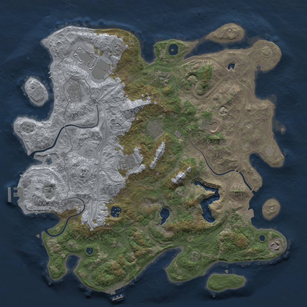 Rust Map: Procedural Map, Size: 4250, Seed: 1537762901, 15 Monuments