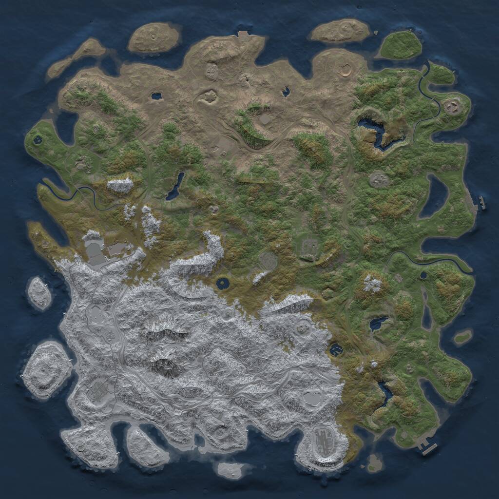 Rust Map: Procedural Map, Size: 6000, Seed: 1513141918, 17 Monuments