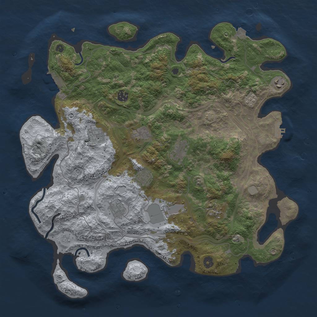 Rust Map: Procedural Map, Size: 4250, Seed: 1117120354, 18 Monuments