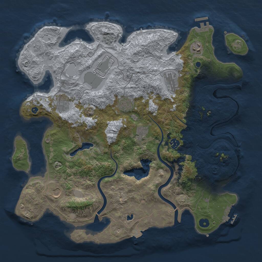 Rust Map: Procedural Map, Size: 4000, Seed: 1927218308, 15 Monuments