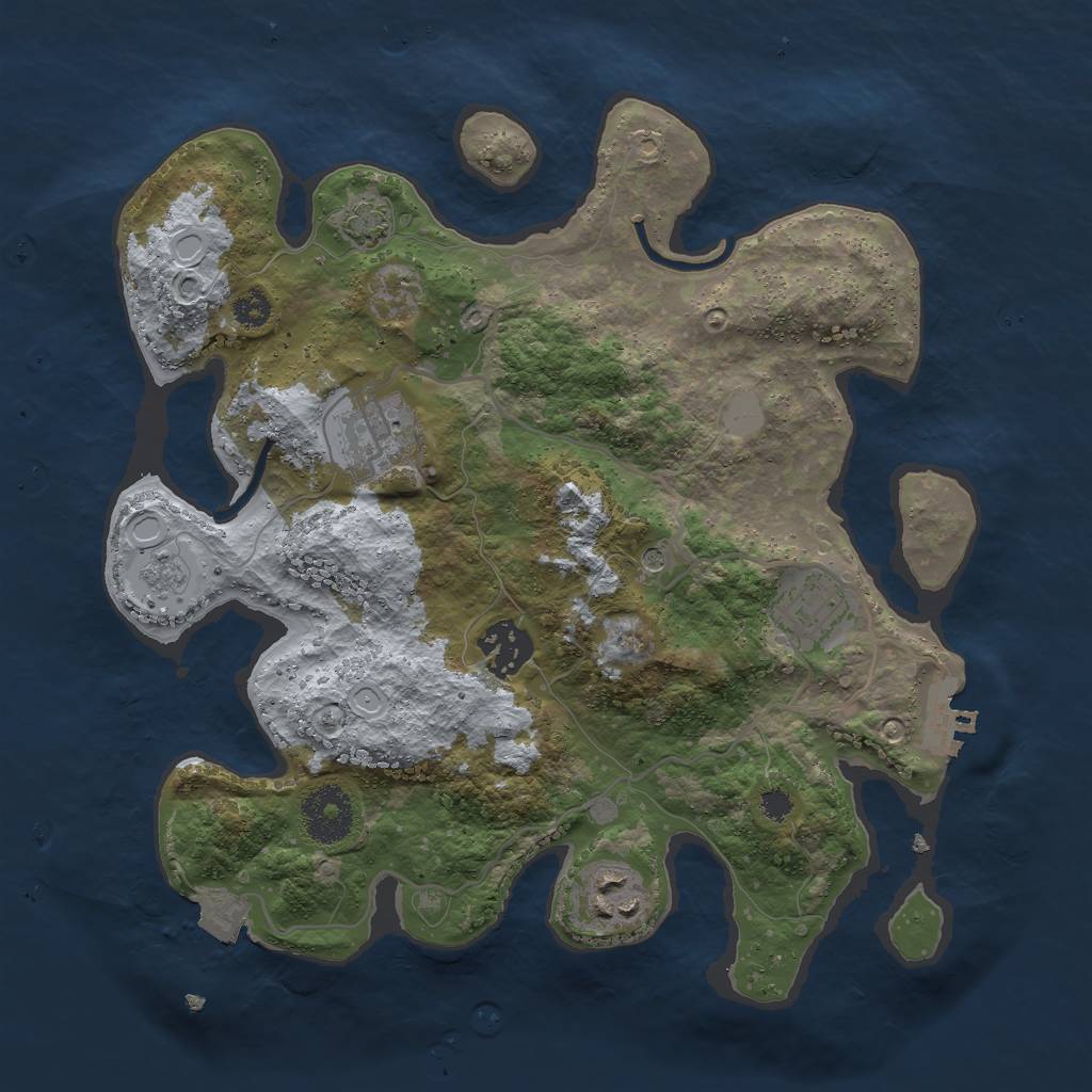 Rust Map: Procedural Map, Size: 3000, Seed: 28693, 11 Monuments